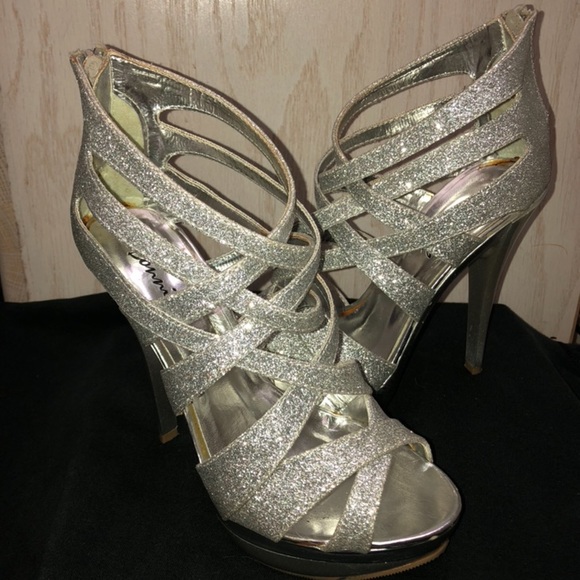 Silver Glitter Heels - Picture 6 of 7